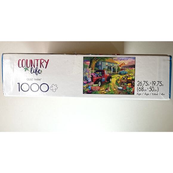 Buffalo Quilt Farm Country Life 1000-Piece Jigsaw Puzzle with Poster-Gently Used - Picture 3 of 3